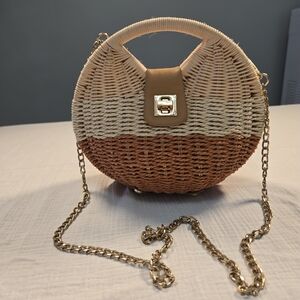 Dual Purpose Female Bag Rattan Woven Bag Single Shoulder Handbag